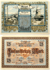 Lithuania Memel 75 Mark 1922 Banknote. Cutted corner. S/N 24480. P# 8