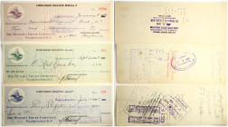 Lithuania - USA Bank Checks (The Munsey Trust company) (1924-1930). 3 different. Lithuania legation. 1924. 1924. 1930. Paper. № 170; 192; 9170. Diamet...