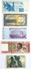 Madagascar 25000 Francs ND (1998) and other World Banknotes. Obverse Lettering: BANKY FOIBEN'I MADAGASIKARA DIMY ARIVO ARIARY Printer Banque de France...