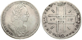 Russia 1 Rouble 1723 Moscow. Peter I the Great (1682-1725). Obverse: Laureate; draped and cuirassed bust right. Reverse: Four crowned cruciform Russia...