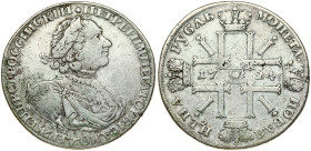 Russia 1 Rouble 1724 СПБ Peter I (1699-1725). Obverse: Laureate bust right. Reverse: Sunburst in center divides date in cruciform with 4 crowns; monog...