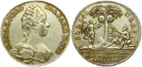 Italy Parma Token (1769) Marriage Maria Amalia. Ferdinando di Borbone (1765-1802). Medal 1769 To the marriage of her daughter Maria Amalia with Ferdin...