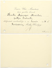 Lithuania Invitation for Minister (1930-1934) of National Defence Coloner Giedraitis to the Hunting in Kaišiadorių miškų urėdija. Paper. Diameter 91x1...