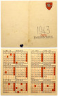 Lithuania Calendar 1943 Paper. Diameter 103x63mm.