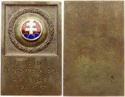 Slovakia Plaque 1929 Between Krasobruslarske zav. 1929 high Tatras. Enamel. Bronze 35.15g. Diameter 60x38mm. With Box
