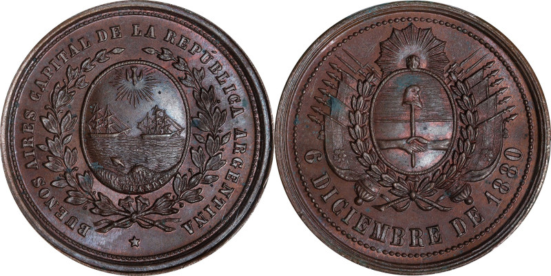 ARGENTINA. Inauguration of Buenos Aires as the Capital Bronze Medal, 1880. PCGS ...