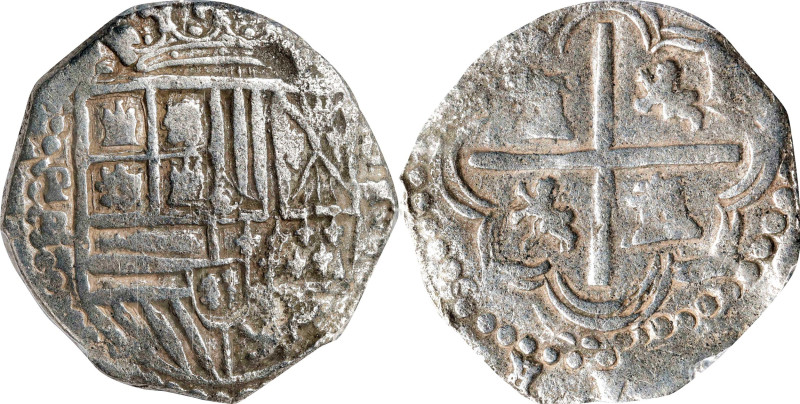 BOLIVIA. Cob 4 Reales, ND (1574-76)-P. Potosi Mint; Assayer Alonso Rincon (R). P...