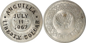 ANGUILLA. Dollar, 1967. PCGS MS-64.
KMX-4.2. A "Liberty Dollar" counterstamped on a Yemen Rial of 1963 to support the Anguillan secession movement. V...