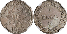 ARGENTINA. Cordoba. Real, 1848. NGC AU-55.
KM-26.1; CJ-56. 8-Pointed Sun variety. An appealing sunface with quite clean fields to be seen. Such provi...