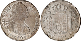BOLIVIA. 4 Reales, 1804-PTS PJ. Potosi Mint. Charles IV. NGC AU-58.
KM-72; Cal-839. Rather appealing quality for the type, this example is the second...