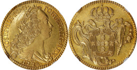 BRAZIL. 6400 Reis, 1775-R. Rio de Janeiro Mint. Jose I. NGC AU Details--Cleaned.
Fr-69; KM-172.2. AGW: 0.4216. Minimal cleaning with just a touch of ...