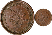CANADA. Canada - United States. Belleville, New Jersey. Copper 1/2 Penny Token, ND (1837). PCGS AU-55.
Br-670; HT-204; Low-148. A curious piece that ...