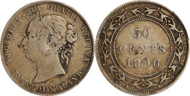 CANADA. Newfoundland. 50 Cents, 1896. London Mint. Victoria. PCGS VF-30.
KM-6. An always popular provincial issue, this half dollar is fully engangin...