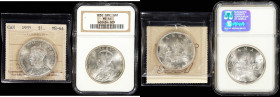 CANADA. Duo of Dollars (2 Pieces), 1935 & 1936. Ottawa Mint. George V. Both ICCS or NGC Certified.
KM-30. 1) 1935. ICCS MS-64. 2) 1936. NGC MS-64.
...