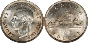 CANADA. Dollar, 1937. Ottawa Mint. George VI. ICCS MS-63.
KM-37. A wonderful and Choice example that still retains a dusty, light russet skin over bl...