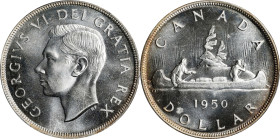 CANADA. Dollar, 1950. Ottawa Mint. George VI. PCGS MS-66.
KM-37. Short Water Lines variety. The single finest certified example at PCGS. Blazing with...