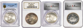 CANADA. Duo of Dollars (2 Pieces), 1939 & 1949. Ottawa Mint. George VI. Both NGC or PCGS Certified.
1) 1939. PCGS MS-63. KM-38. The Royal Visit issue...