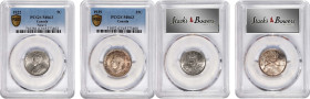 CANADA. Duo of 25 Cents & 5 Cents (2 Pieces), 1922 & 1939. Ottawa Mint. Both PCGS MS-63 Certified.
1) 5 Cents, 1922. George V. KM-29. Near S variety....