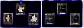CANADA. Trio of Philatelic Olympic Medals (3 Pieces), 1976. CHOICE PROOF.
XXI Olympiad in Montreal. 1) Silver 15+5 "Stamp": Karate. 2) Silver 10+5 "S...