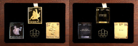 CANADA. Trio of Philatelic Olympic Medals (3 Pieces), 1976. CHOICE PROOF.
XXI Olympiad in Montreal. 1) Gold 15+5 "Stamp": Karate. AGW: 0.75 oz. 2) Si...