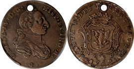 COLOMBIA. Silver Proclamation Medal (4 Reales), 1789. Santa Fe de Nuevo Reino (Bogota) Mint. Charles IV. PCGS Genuine--Holed, VF Details.
Medina-253;...