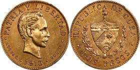 CUBA. 2 Pesos, 1916. Philadelphia Mint. PCGS AU-58.
Fr-6; KM-17. Just a two year type. Essentially as struck, and a premium coin thus.

Estimate: $...