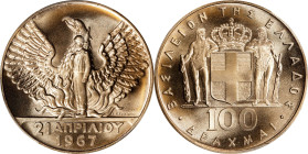GREECE. 100 Drachmai, ND (1970). Kremnica Mint. Constantine II. PCGS MS-68.
Fr-21; KM-95. Tied with a handful of others for the top spot in the PCGS ...