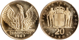 GREECE. 20 Drachmai, ND (1970). Kremnica Mint. Constantine II. PCGS MS-68 Prooflike.
Fr-22; KM-92. Tied with just five others for the top spot in the...