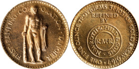 MOROCCO. Tangier. Gold Medallic 500 Dirhams, ND (1954). PCGS MS-64.
KMX-12; Lec-297. Weight: 33.95 gms. A private production by the First Banking Cor...