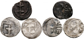 Jadwiga i Władysław Jagiełło 1386-1399, denar, Wschowa, zestaw 3 sztuk