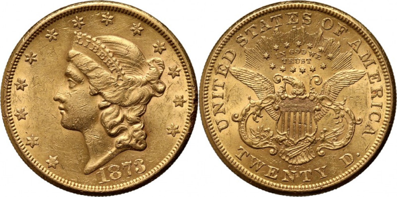 USA, 20 Dollars 1873 CC, Carson City, Liberty Head Gold 33,42 g. Scarce coin in ...