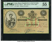 Cuba Banco Espanol De La Isla De Cuba 50 Pesos 15.5.1896 Pick 50a PMG About Uncirculated 55. 

HID09801242017

© 2022 Heritage Auctions | All Rights R...