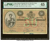 Cuba Banco Espanol De La Isla De Cuba 50 Pesos 15.5.1896 Pick 50b PMG Choice Extremely Fine 45. 

HID09801242017

© 2022 Heritage Auctions | All Right...