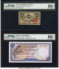 Cuba Republica de Cuba 50 Centavos 1869 Pick 54a PMG Gem Uncirculated 66 EPQ; Syria Central Bank of Syria 25 Pounds 1973 / AH1393 Pick 96c PMG Gem Unc...