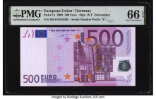 European Union Central Bank, Germany 500 Euro 2002 Pick 7x PMG Gem Uncirculated 66 EPQ. 

HID09801242017

© 2022 Heritage Auctions | All Rights Reserv...