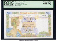 France Banque de France 500 Francs 6.2.1941 Pick 95b PCGS Superb Gem New 68PPQ. 

HID09801242017

© 2022 Heritage Auctions | All Rights Reserved