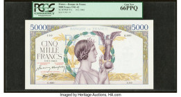 France Banque de France 5000 Francs 19.3.1942 Pick 97c PCGS Gem New 66PPQ. 

HID09801242017

© 2022 Heritage Auctions | All Rights Reserved
