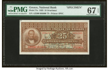 Greece National Bank of Greece 25 Drachmai 1923 Pick 71s Specimen PMG Superb Gem Unc 67 EPQ. Perforated Cancelations are noted. 

HID09801242017

© 20...