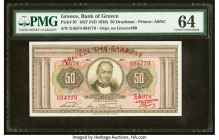 Greece Bank of Greece 50 Drachmai 1927 (ND 1928) Pick 97 PMG Choice Uncirculated 64. 

HID09801242017

© 2022 Heritage Auctions | All Rights Reserved