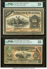 Guatemala Banco Americano de Guatemala 100; 5 Pesos 6.9.1916; 1.7.1909 Pick S114a; S176b Two Examples PMG Very Fine 25 (2). Internal tears and minor r...