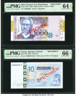 Haiti Banque de la Republique d'Haiti 1000 Gourdes 2004 Pick 278s2 Specimen PMG Choice Uncirculated 64 EPQ; Tunisia Banque Centrale 10 Dinars 7.11.200...
