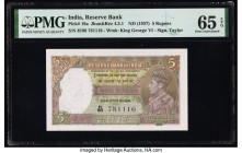 India Reserve Bank of India 5 Rupees ND (1937) Pick 18a Jhun4.3.1 PMG Gem Uncirculated 65 EPQ. Staple holes at issue. 

HID09801242017

© 2022 Heritag...