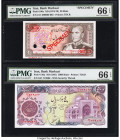 Iran Bank Markazi 20; 5000 Rials ND (1974-79); (1981) Pick 100s; 103a Specimen/Issued PMG Gem Uncirculated 66 EPQ (2). Two POCs are present on Pick 10...