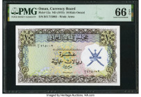 Oman Oman Currency Board 10 Rials Omani ND (1973) Pick 12a PMG Gem Uncirculated 66 EPQ. 

HID09801242017

© 2022 Heritage Auctions | All Rights Reserv...