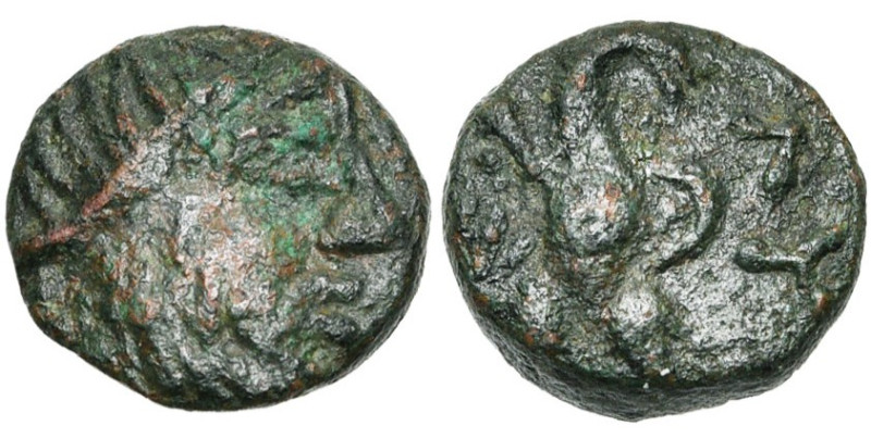 CRETE, LYTTOS, AE bronze, 3e s. av. J.-C. D/ T. l. de Zeus à d. R/ ΛY Aigle à d....