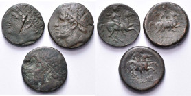 SICILE, SYRACUSE, Hiéron II (275-216), lot de 3 bronzes au cavalier, dont 1 avec une entaille au droit.
Beau