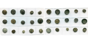 MACEDOINE, lot de 15 bronzes, dont: Amphipolis, T. de Poséidon/Massue (2), T. d'Artémis/Deux boucs, T. d'Apollon/Epi de blé; Olynthos, Ligue chalcidie...