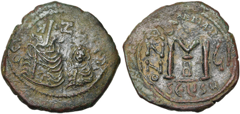 Héraclius (610-641), AE follis, an 7, 616-617, Séleucie d'Isaurie. Off. B. D/ B....