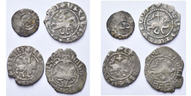 ARMENIE, Royaume, lot de 4 p.: Hetoum II (1289-1306), billon; Oshin (1308-1320), takvorin; Levon IV (1320-1342), takvorin; Gosdantin IV (1365-1373), t...