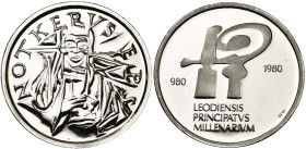 BELGIQUE, Royaume, Baudouin (1951-1993), module de 40 francs, 1980. Platine. Millénaire de la principauté de Liège. 15,00 g.
Flan poli
